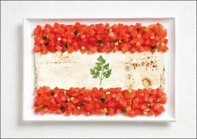 Ce drapeau est fait  base de lavash, de fatouche et d'herbes de printemps. Quel pays reprsente-t-il ?