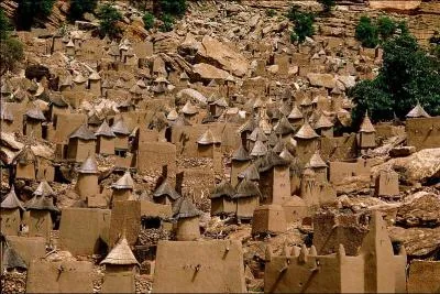 Le plateau de Bandiagara possde des falaises grseuses spectaculaires portant l'empreinte des traditions sociales vivantes du peuple dogon. Dans quel pays sommes-nous ?