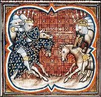 Dans un tout autre combat, Philippe Auguste affronte un autre roi. Il est dessin  droite de l'image, comment se nomme t-il ?