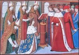 Ici, sur l'image, qui est le roi se faisant sacrer ?