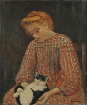 Qui a peint Jeune fille au chat ?