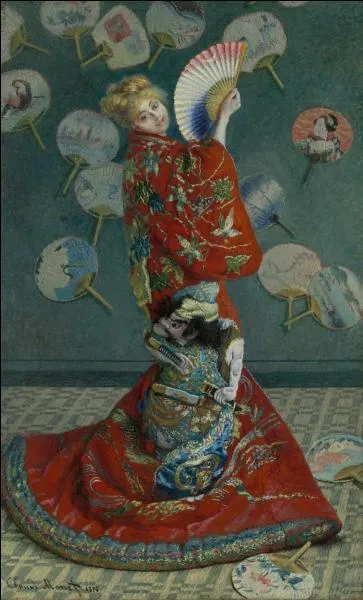 Cette femme en Kimono rouge est  la Japonaise  peinte par ...