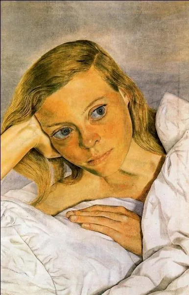 Jeune femme au lit.