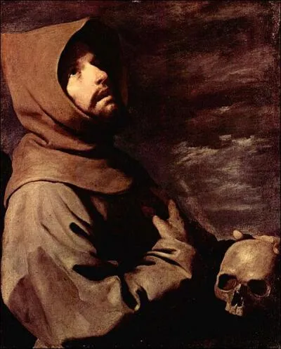 De quel peintre espagnol du XVIIe sicle, est ce tableau reprsentant Saint Franois d'Assise ( Saint Franois  genoux avec une tte de mort) ?