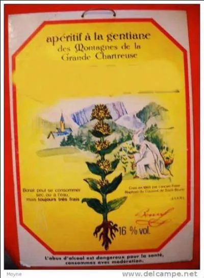 Quel est cet alcool apritif  base de gentiane fabriqu dans le dpartement de l'Isre ?