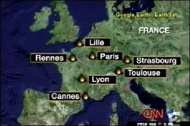 La France s'est agrandie ! Parmi les 3 villes proposes, laquelle ne se situe plus en France sur la carte ?