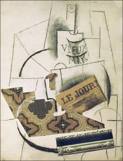 De qui est cette oeuvre, faites de collages de papiers peints et de dessins au fusain ralise en 1912 ?