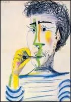 Tte d'homme barbu  la cigarette.