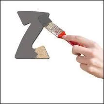 Il signe avec la pointe du pinceau :