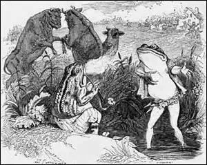 Morale qui est toujours d'actualité : « Hélas ! On voit que de tout temps les petits ont pâti des sottises des grands. » De quelle fable est-elle tirée ?