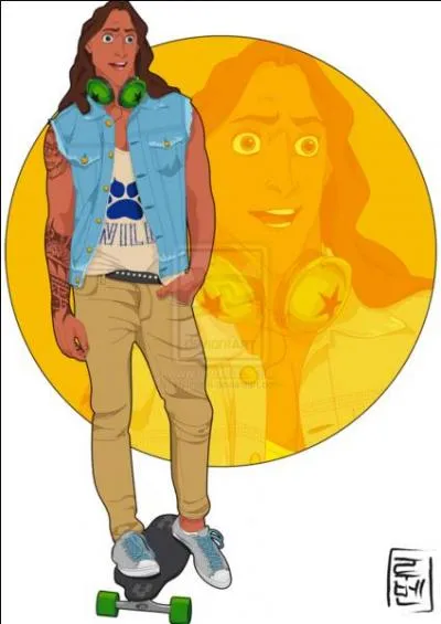 Cet aventurier a quitté son look roots pour un débardeur et des tatouages, en passant de la jungle à l'université. Qui est-il ?