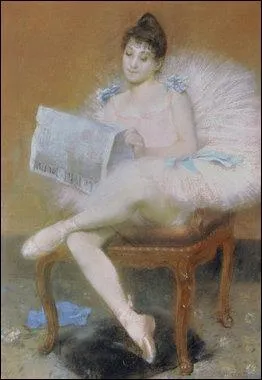 Danseuse lisant le journal.
