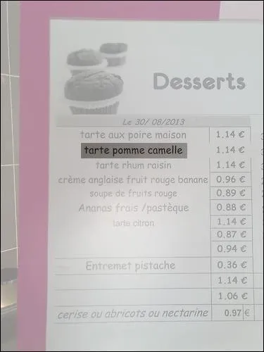 Agrandissez l'image et corrigez l'erreur que ce restaurateur a faite :