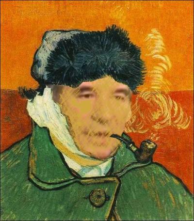 Un homme politique franais s'est gliss dans cet  Autoportrait  l'oreille bande  de Vincent Van Gogh   . Quel est ce personnage ?