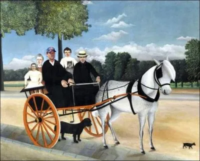 Qui conduit   La carriole du Pre Juniet  , oeuvre clbre du peintre naf, dit le Douanier Rousseau ?