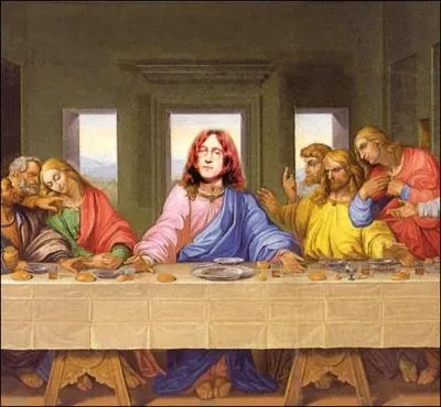 Il ne faut pas tre surpris de retrouver dans  La Cne  de Lonard de Vinci, celui qui prtendait tre aussi clbre que le Christ !
