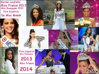 Comment s'appellent les Miss France 2013 et 2014 ?