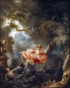 Intitule Les Hasards heureux de l'escarpolette , je suis une huile sur toile de dimensions de 81cm x 64cm, peinte entre 1767 et 1769 et expose actuellement au Muse du Louvre. Mon auteur de mouvement Rococo, n le 5 avril 1732  Grasse (Alpes-Maritime) , il est un des principaux peintres franais du XVIIIe, il dcde apparemment d'une congestion crbrale le 22 aot 1806  Paris :