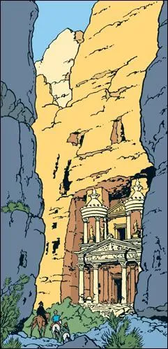 Dans quel album voit-on une cit troglodyte ressemblant fortement  la cit de Petra en Jordanie ?