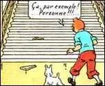 Quelle est la seule personne  ne pas tre tombe dans l'escalier  cause de la marche brise dans  Les Bijoux de la Castafiore  ?