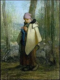 Qui a peint Bergre tricotant ?