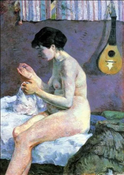 En quelle anne Gauguin a-t-il peint cette toile appele  Etude de nu ou Suzanne cousant  ?