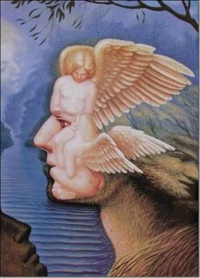 Qui a peint cette toile o l'on voit des plumes sur des ailes ?