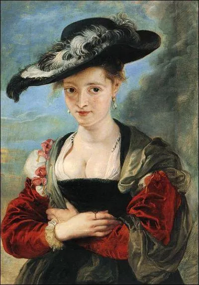 Qui a peint cette femme au chapeau de paille surmont de plumes ?