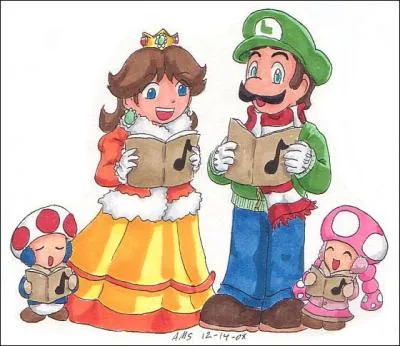 En attendant, Luigi et Daisy pratiquent la chanson  Jingle bells , pour tre prts le soir de la fte, mais sinon, comment s'appellent leurs deux amis ?