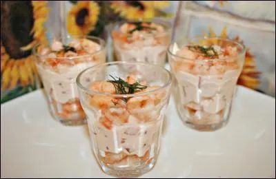 Voici des verrines de crevettes sauce cocktail, elles comportent donc un peu d'alcool lequel ?