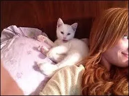 Comment s'appelle son chat qui est sur la photo ?