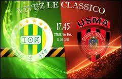 Quel est le score du match aller de la JS Kabylie contre l'USM Alger lors de la saison 2013/2014 ?