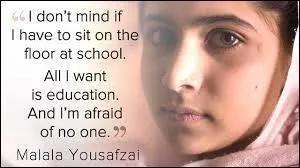 Novembre : Malala Yousafzai est une jeune femme de 16 ans qui lutte courageusement contre l'influence des Talibans en Afghanistan. Pour encourager la liberté de penser, le parlement européen lui remet un prix dont le nom évoque un opposant au régime soviétique :