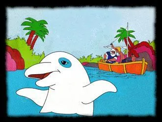 Quel est le prnom du dauphin, hros d'une srie tlvise des annes 70, qui faisait la pub pour le chocolat blanc  Galak  ?