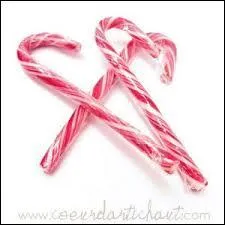 Comment s'appelle la sucrerie en forme de canne multicolore ?