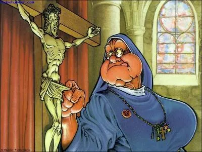 Par quelle opration le personnage de gauche est-il n ?