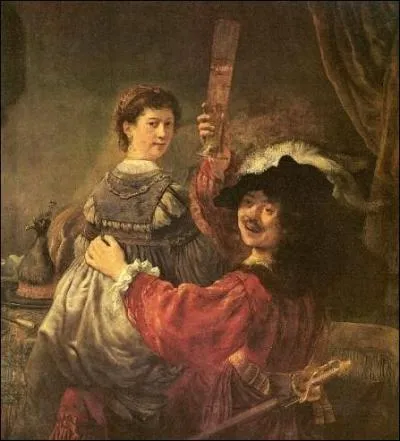 Qui est reprsent avec Rembrandt dans cet autoportrait du Matre du   clair-obscur   ?