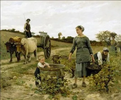 Elve de Cabanel, clbre pour ses portraits de la grande bourgeoisie et des hommes politiques, il a peint des scnes paysannes comme ce tableau   Coin de vigne en Languedoc   ...