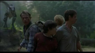 Tout le monde rejoint la cte pour chercher les secours. Toute l'quipe fait alors une nime mauvaise rencontre. Quelle espce de dinosaure est alors implique ?