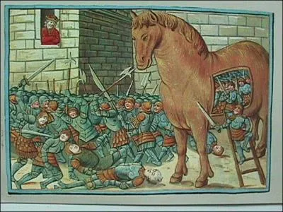 Dans la mythologie grecque, on raconte que les soldats romains ont utilis un grand cheval de bois pour rentrer dans une ville et l'attaquer le soir venu. De quelle ville s'agit-il ?