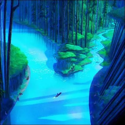 Juste aprs cette annonce qui a sembl la surprendre, Pocahontas prend un cano et navigue sur la rivire. Que traduit exactement la chanson  Au dtour de la rivire  pour Pocahontas ?