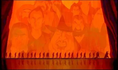 Les indiens ont prvu d'excuter John Smith au lever du jour. Alors que ce dernier est conduit sous une reprise de la chanson  Des sauvages , que fait Pocahontas ?