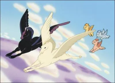 En 1940, dans le dessin anim  Fantasia  apparait une famille de chevaux avec un mle noir, une femelle blanche et leurs petits de toutes les couleurs ;  quels chevaux lgendaires sont-ils assimils ?