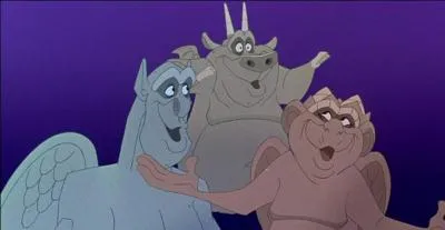 Dans la chanson  Un gars comme toi , Quasimodo convie ses trois amies gargouilles  la fte. Comment s'appellent donc ces trois gargouilles dans ce classique ?