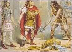 Clovis : ''Un jour de 14 juillet, il trancha la tête d'un guerrier et dit : ''Souviens-toi du vase de poissons ! '' Après Tolbiac, il embrasse le cul de sa femme qui était fille aînée de l'Église. 300 000 soldats l'imitèrent et Clovis épuisa Clotilde. Ses fils partagèrent le royaume en 4 moitiés. Ils s'appelaient Thierry, Childebert, Notaire et Chlorophylle.''