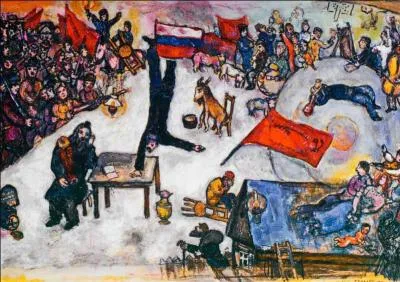 En 1937, Chagall tait favorable  le rvolution, mais il comprit vite que la dictature tait plus forte que la libert, quel est le titre de cette toile ?