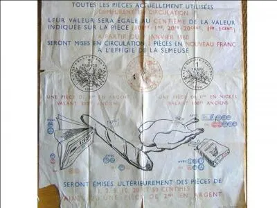 1er janvier 1960 : mise en circulation d'une nouvelle unit montaire. C'tait le :