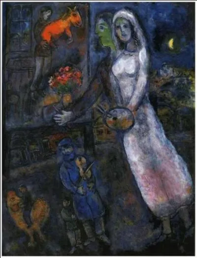 En 1956, il peint  les jeunes maris , cette toile reprsente :