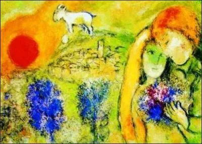 Cette toile dsigne l'endroit o vivait Chagall en 1966 :