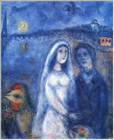 N'ayant jamais oubli Bella, quel ge avait-il quand il a peint  Les jeunes maris  ?